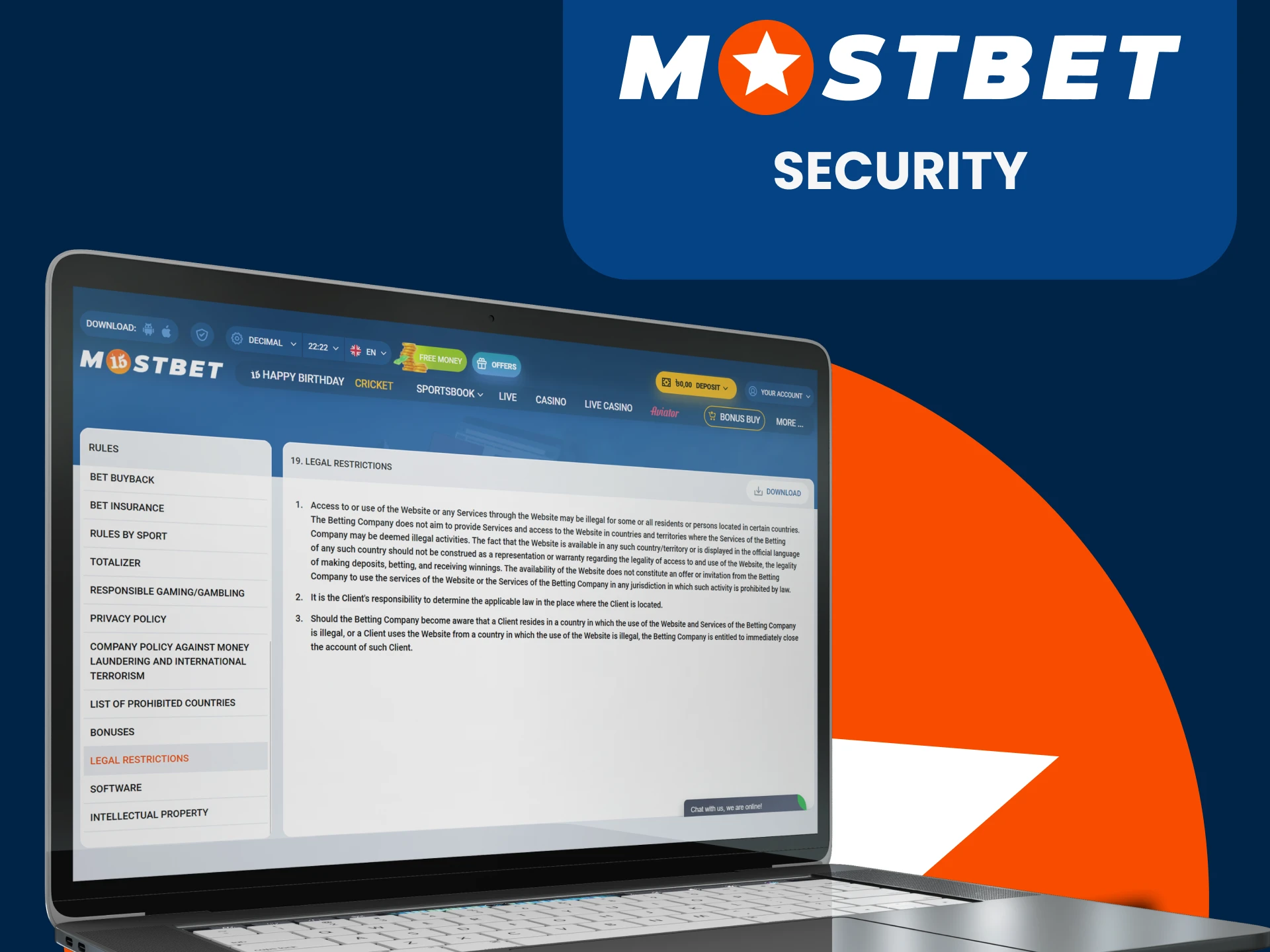 The Mostbet website is legal and safe.