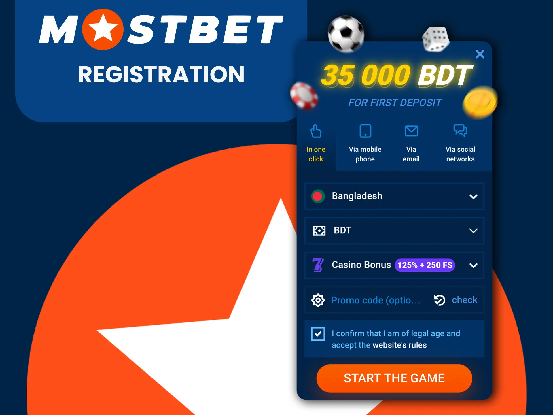 You can register in the Mostbet application.