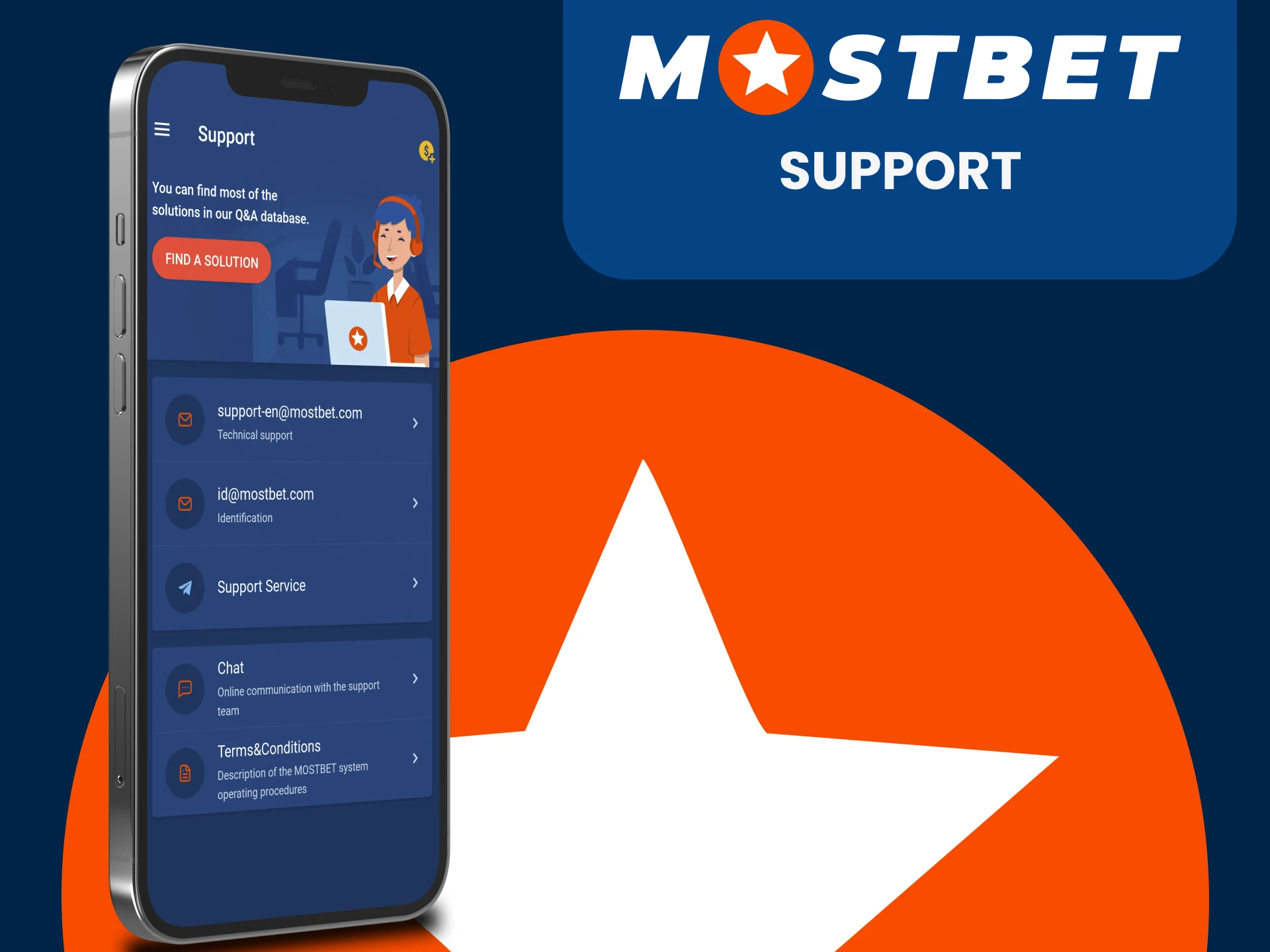 You can contact your support in the Mostbet application.