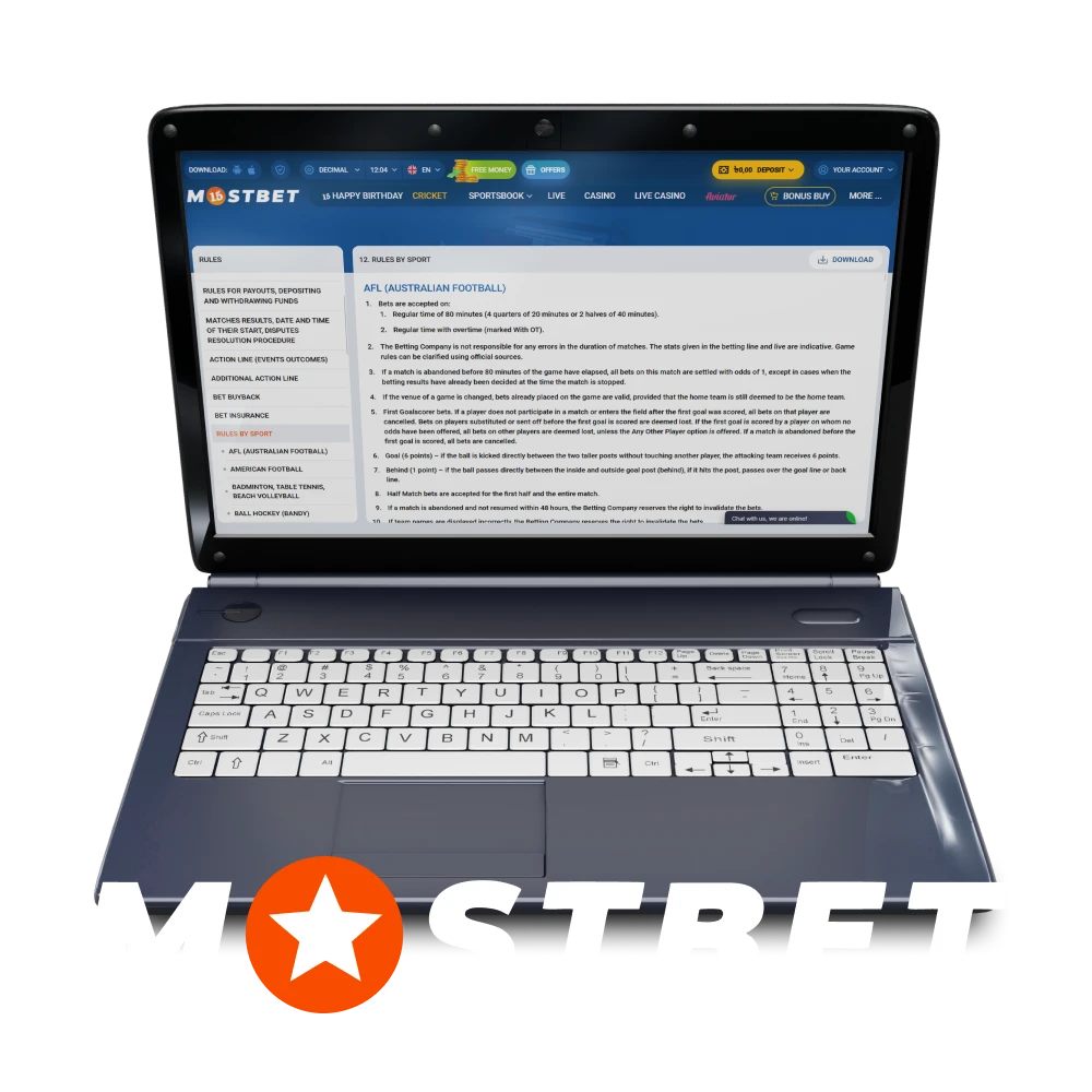 Learn the rules for betting on Mostbet.