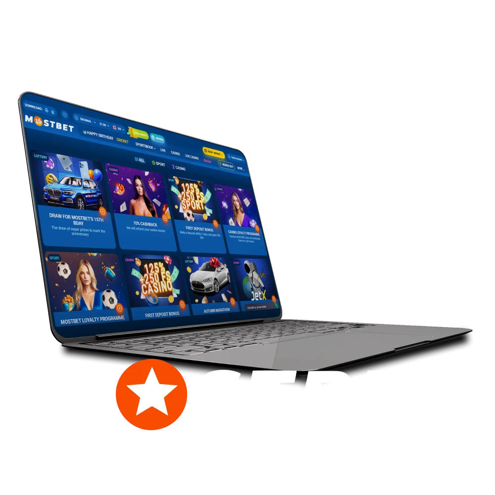 We will tell you about bonuses from Mostbet.