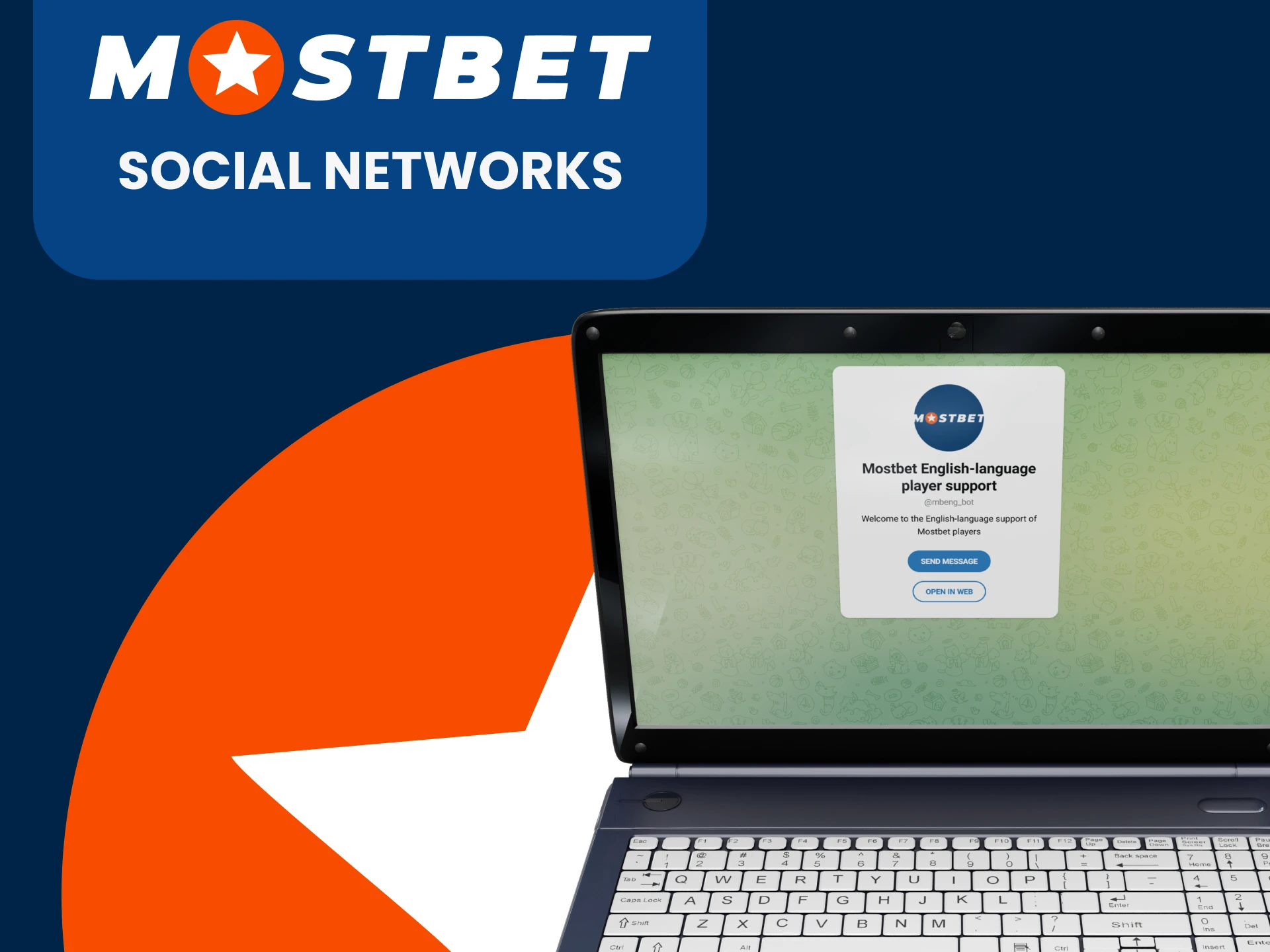 Use social networks to contact the Mostbet team.