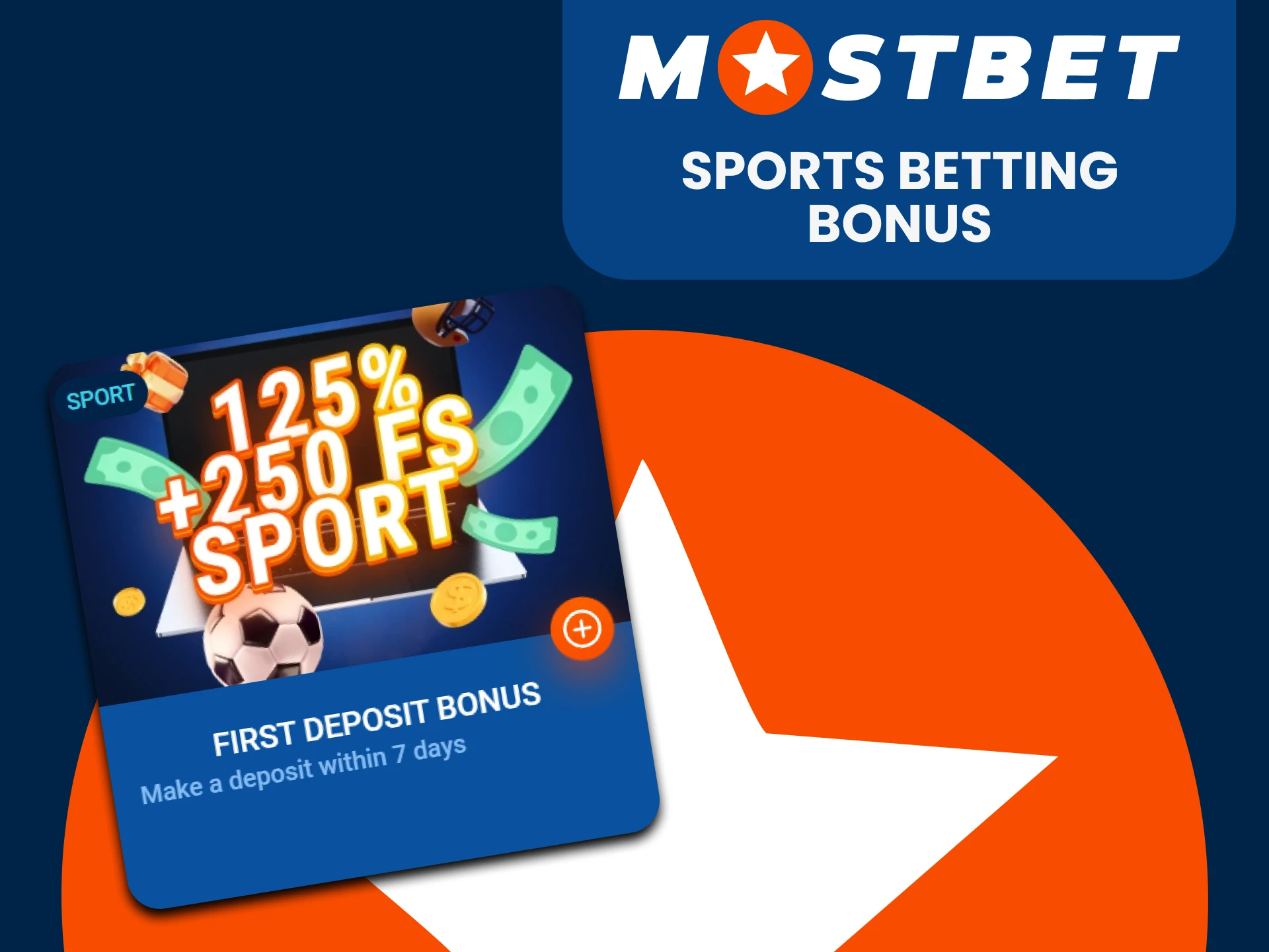 Mostbet gives a bonus for sports betting.