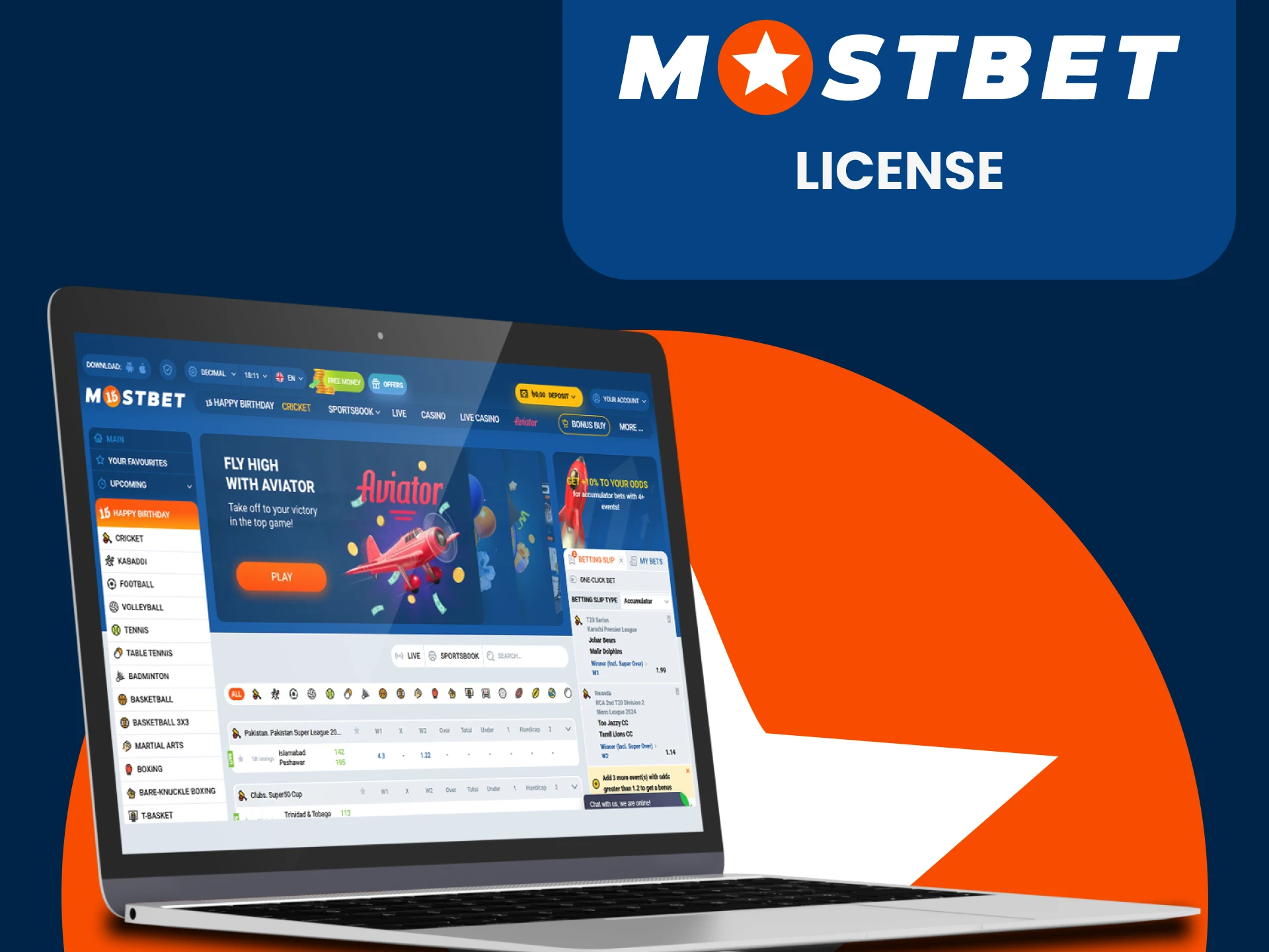 Mostbet has a special license.