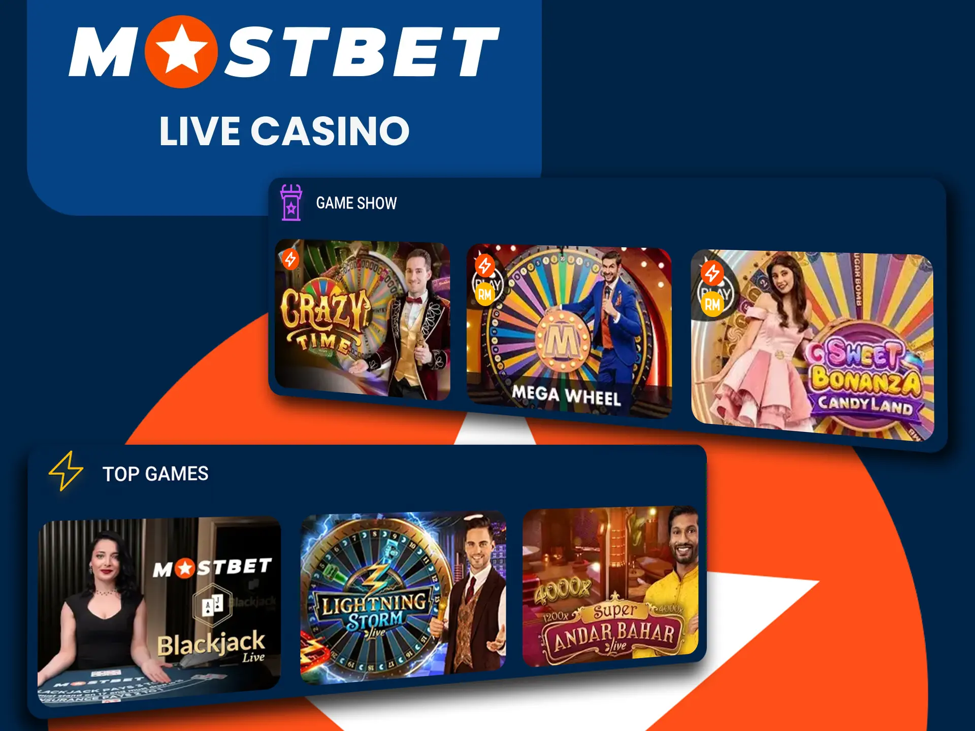 Play live casino with Mostbet.