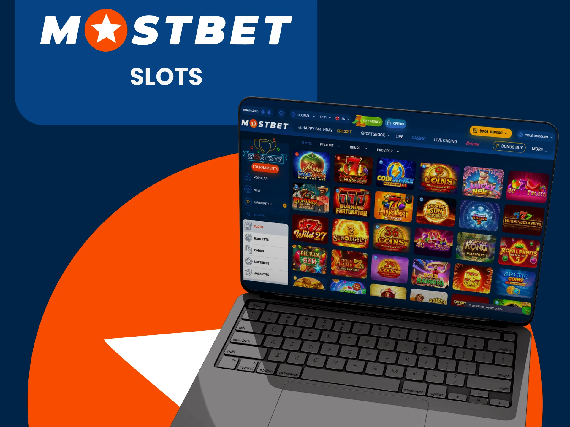 Choose slots to play on Mostbet.