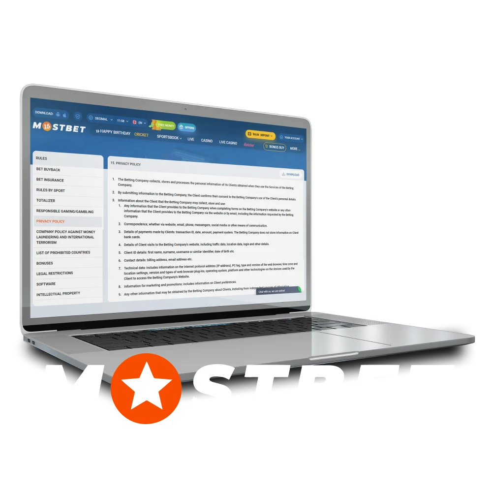 Read the Mostbet privacy policy.