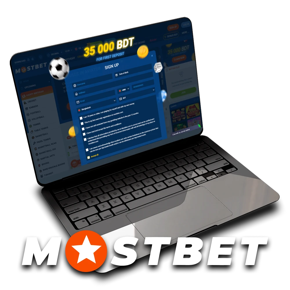 We will tell you about registering on the Mostbet website.