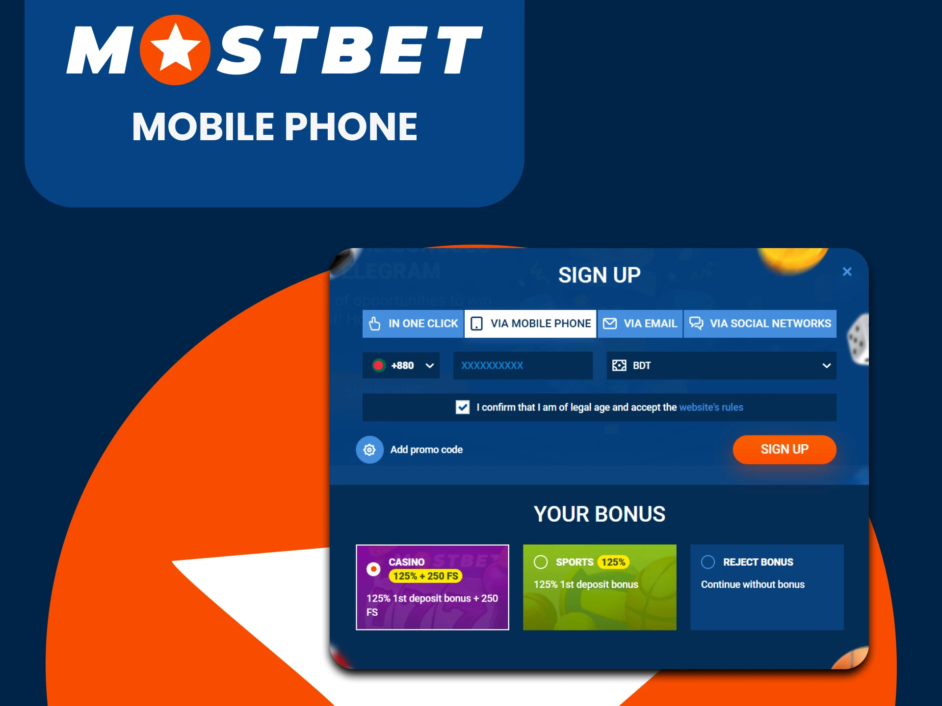 You can register for Mostbet using your phone number.