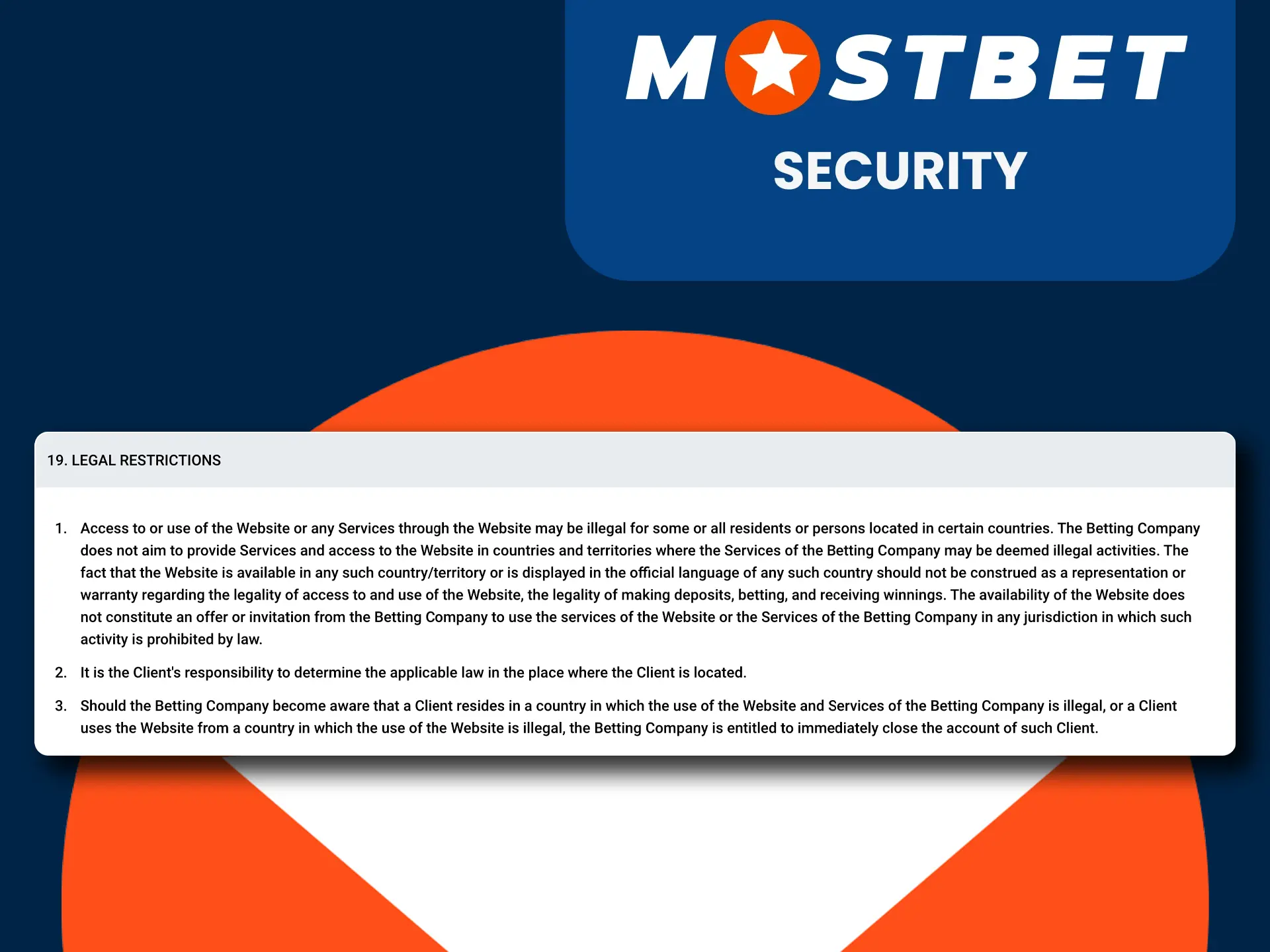 The Mostbet website is legal and safe.