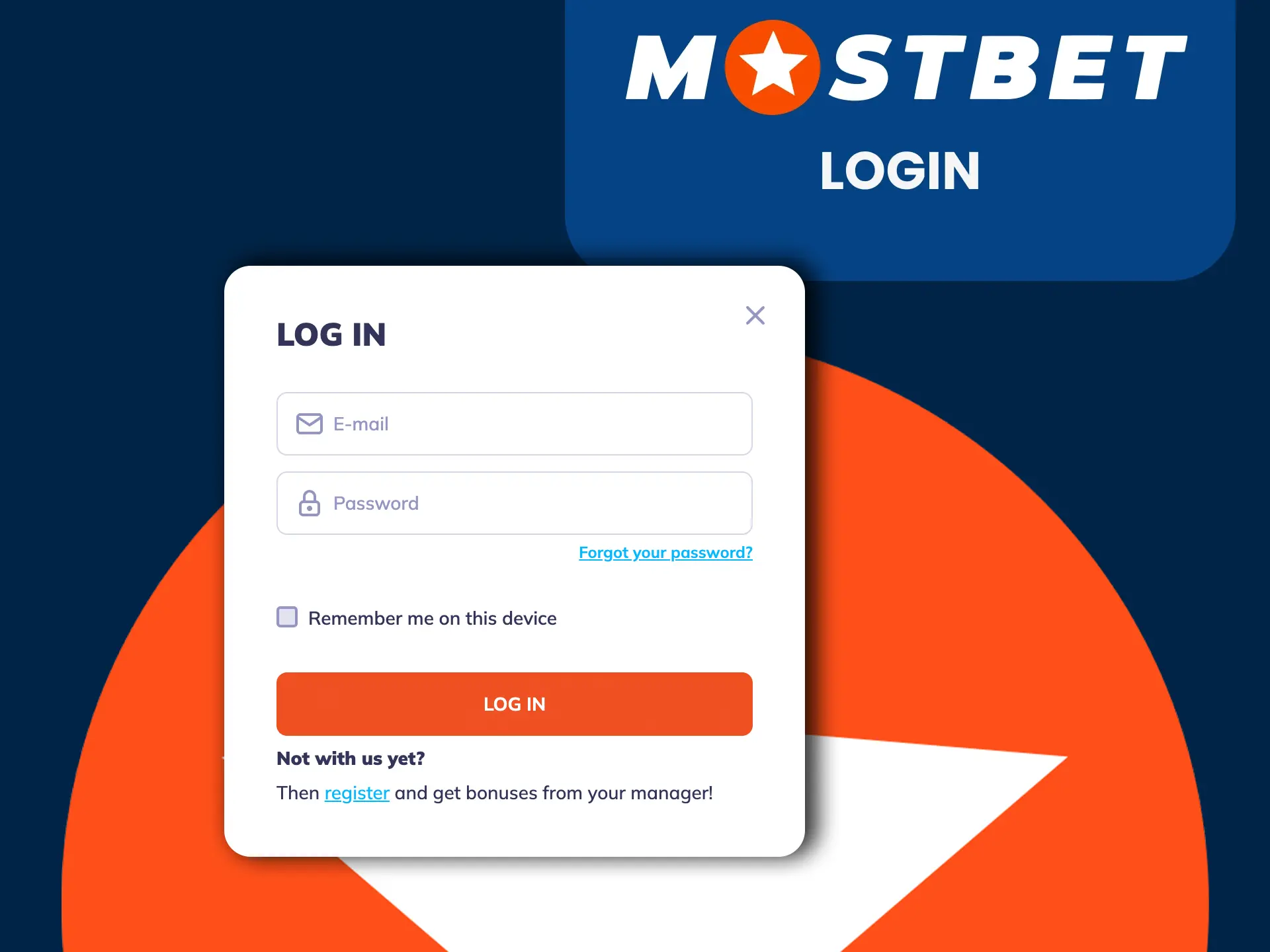 Log in to your personal account with the Mostbet partner program.