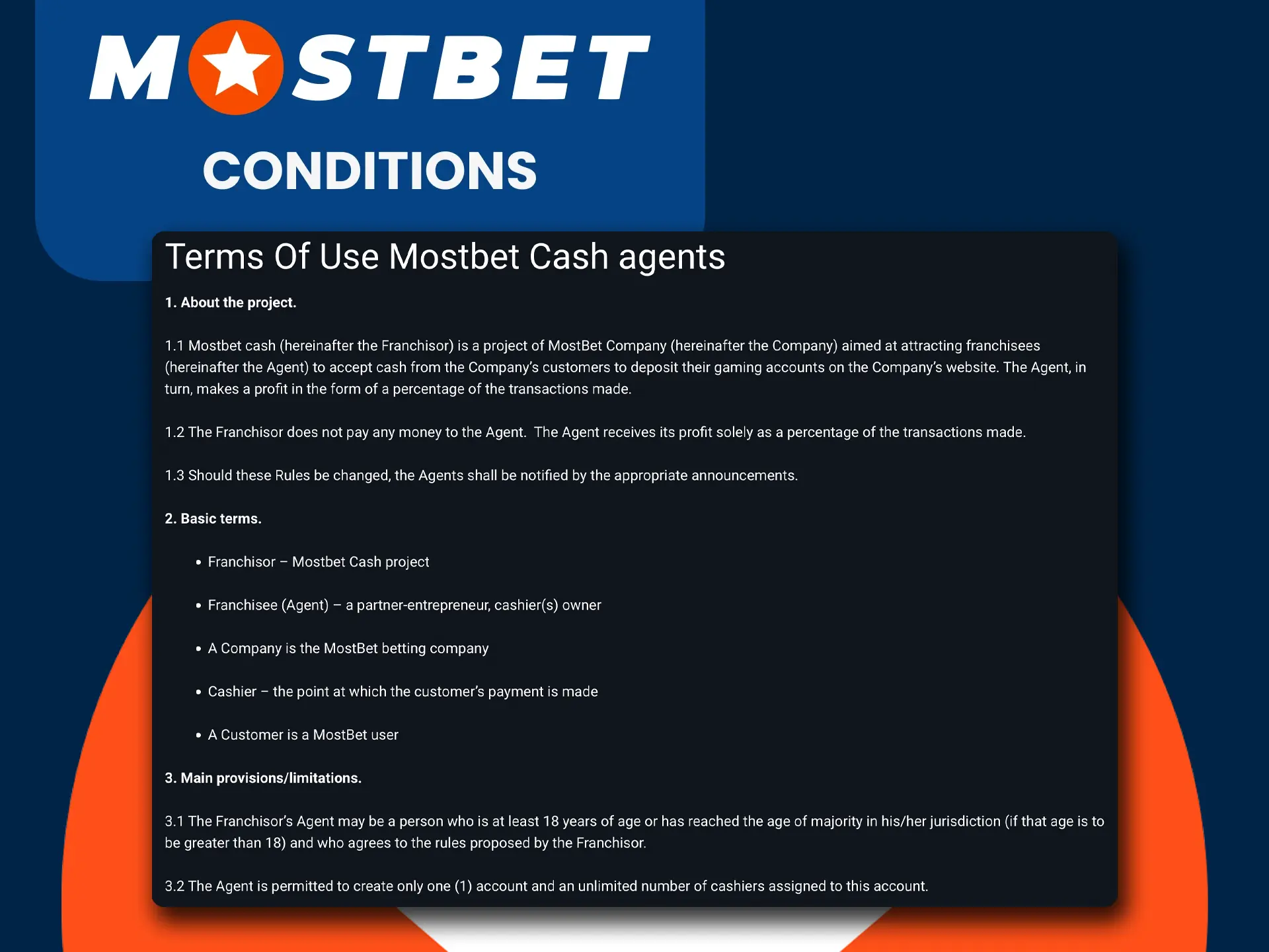 Study the conditions of the Mostbet cash agent program.