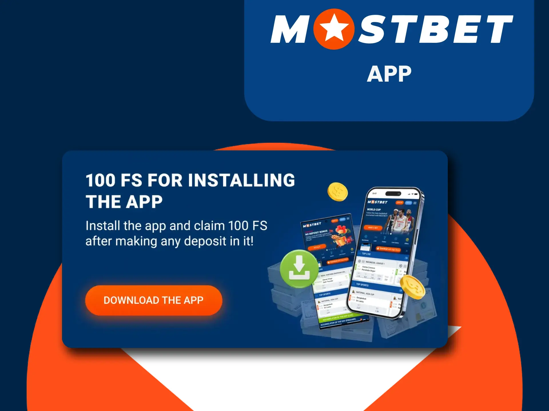 You can collect bonuses in the Mostbet application.