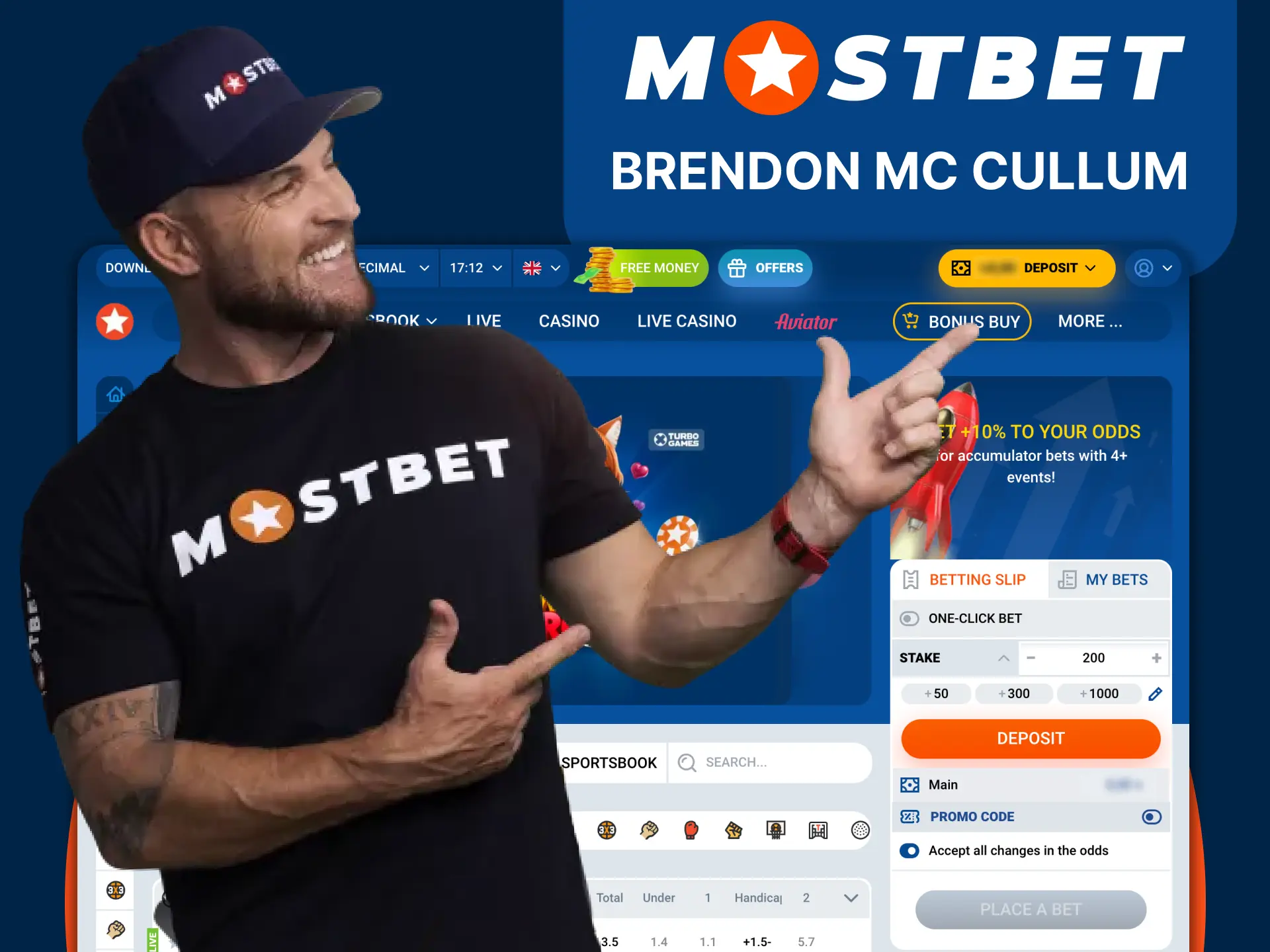 Join Mostbet and follow the leadership spirit of Brendon McCullum.