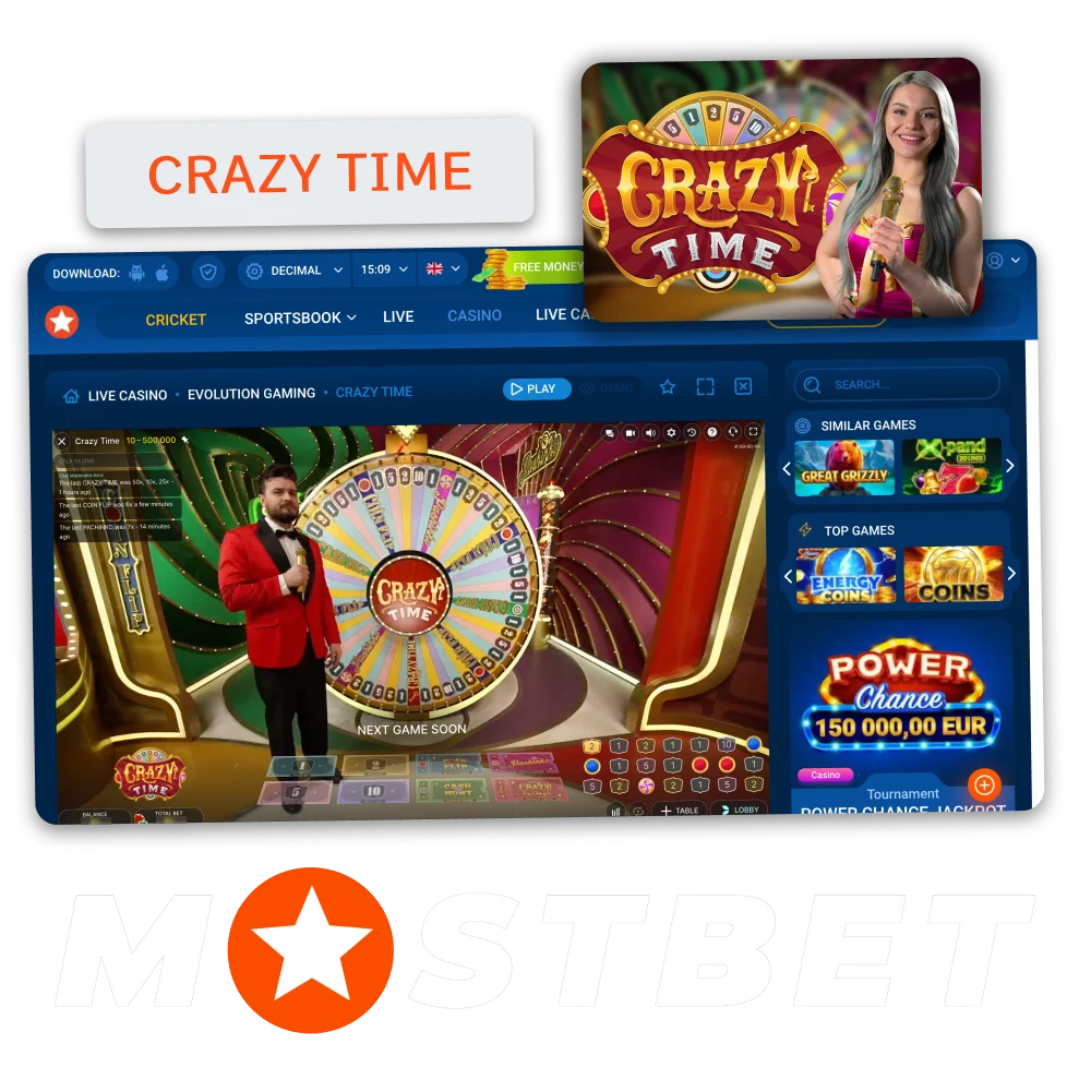Play Crazy Time on Mostbet and enjoy fast rounds with big multipliers.