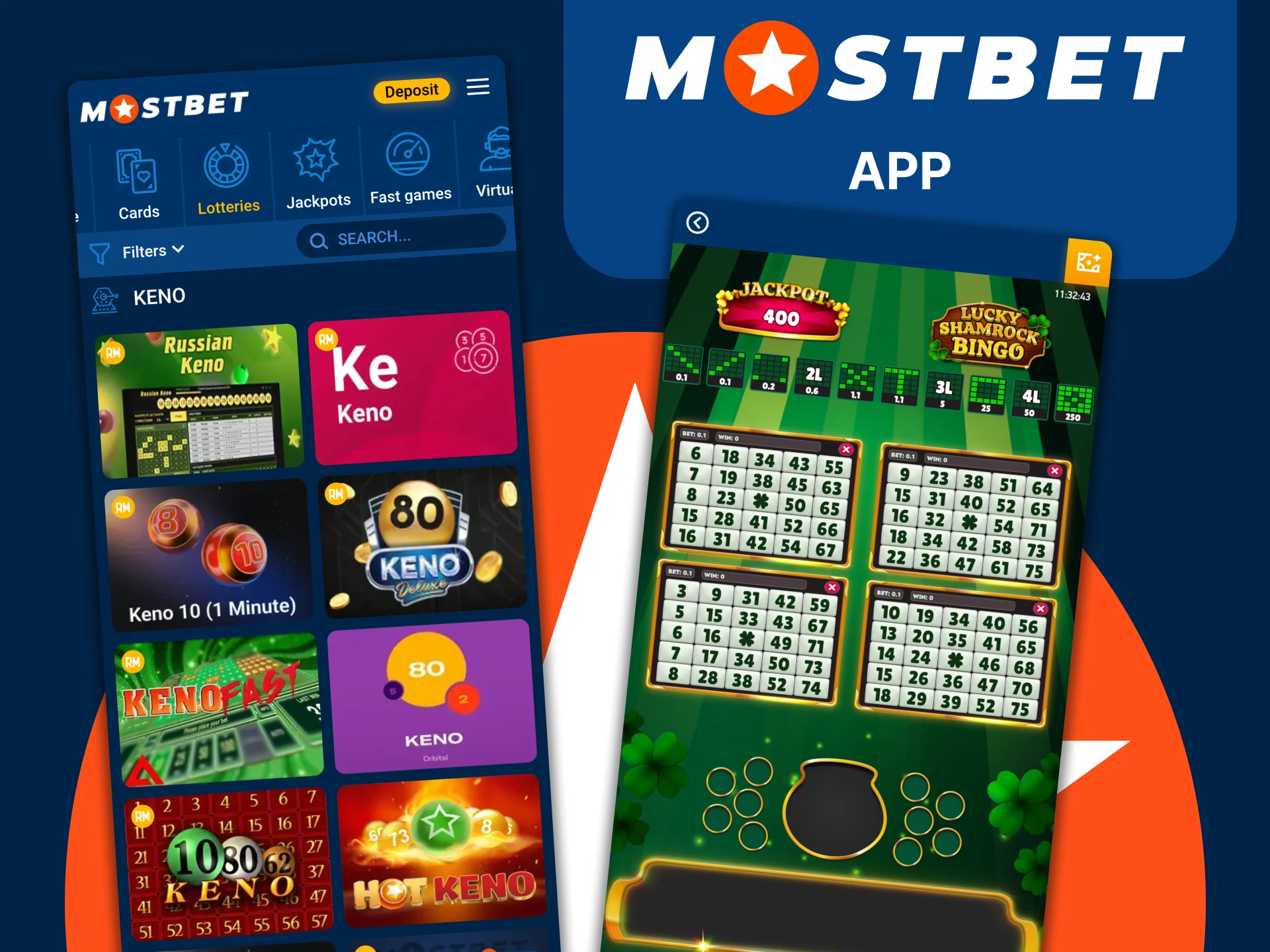 Play lotteries in the Mostbet app, choose games and start winning now.