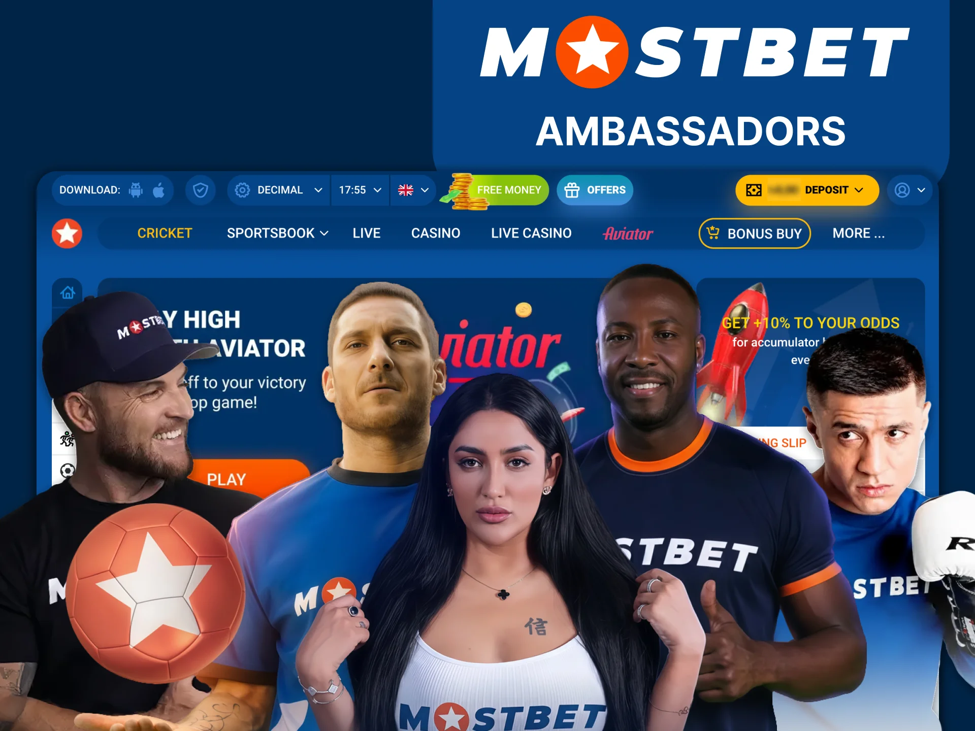 Discover Mostbet ambassadors and follow trusted stars in sports and media.