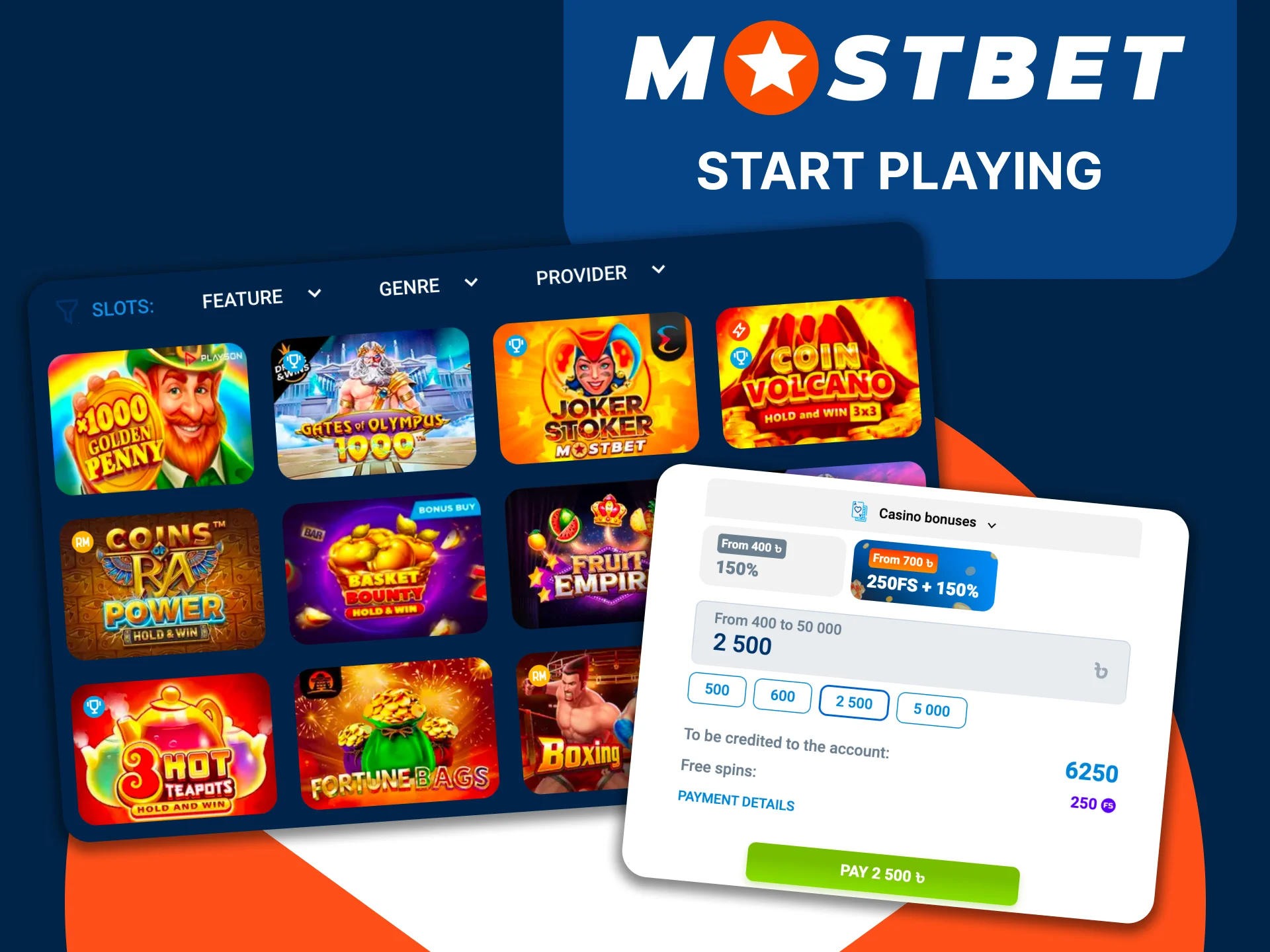 Follow the guide on Mostbet and start spinning slots now.