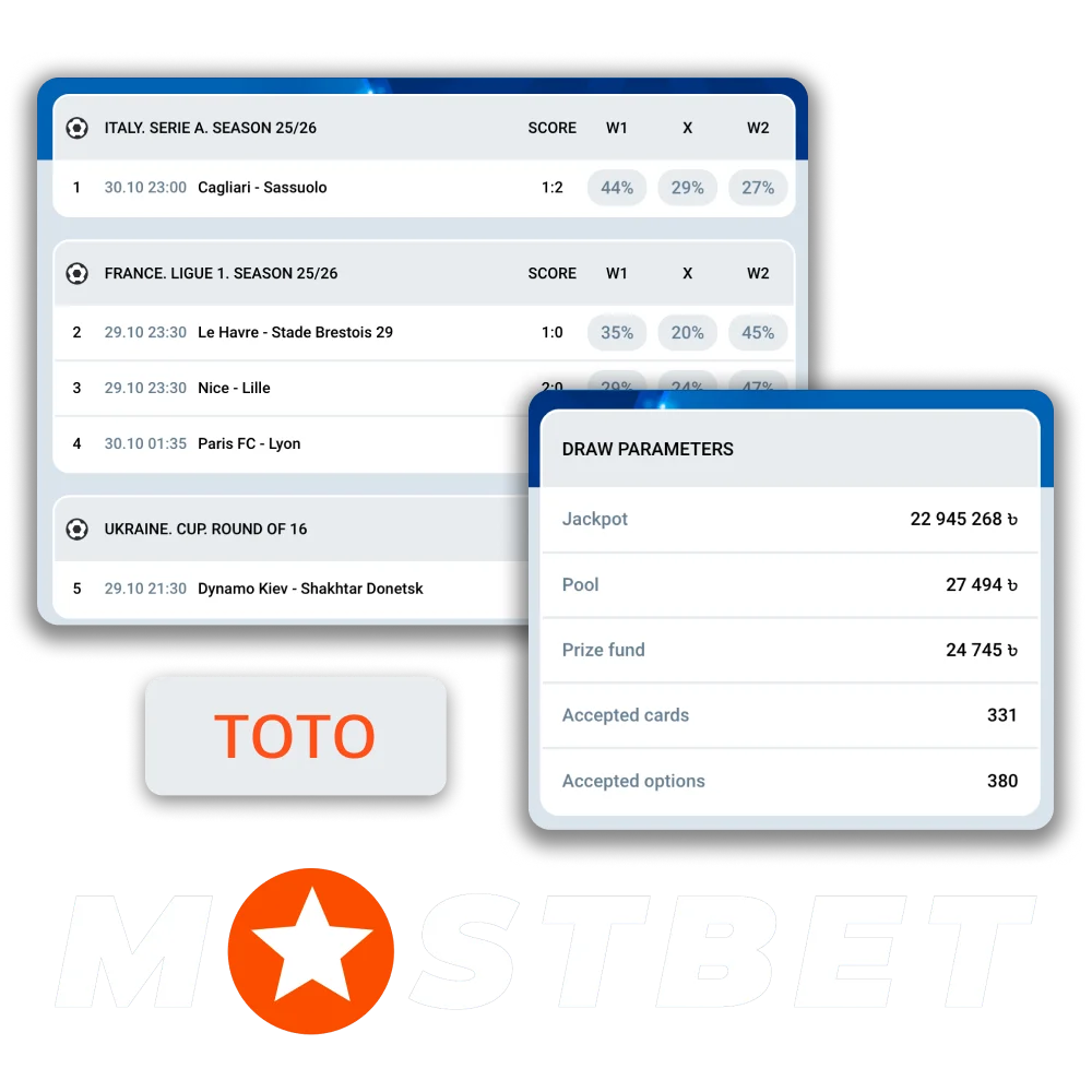 Play Mostbet TOTO daily and predict match results to win prizes.