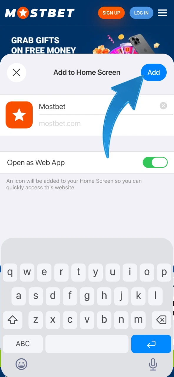 Follow the steps to confirm the installation of the Mostbet app on your iOS device.